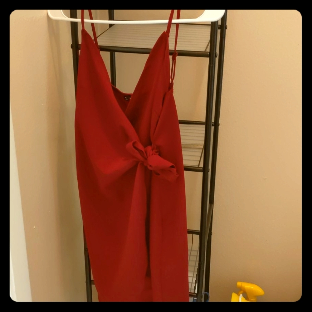 Shein S Red Wrap Dress